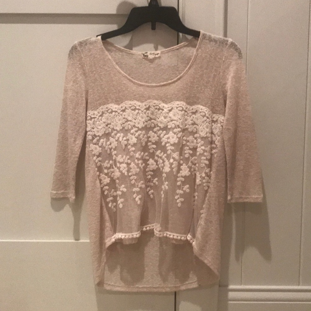 Quarter sleeve blouse top/ lightweight sweater